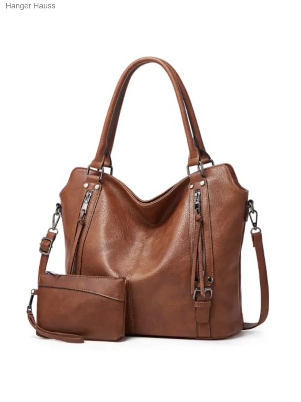Large PU Leather Tote Handbag for Women, Hobo Shoulder Bag with Coin Purse